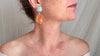 Carnelian & Amazonite Earrings. Sterling Silver. Post Earrings. 1370
