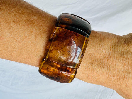 Amber Beaded Bracelet. Cuff. Mexican Amber. Chunky. Unisex 2863