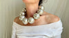 Huge Silver Bead Necklace. Bench Beads. Gorgeous. 2041