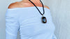Large Amber and Sterling. Pendant on a Leather Cord