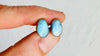 Larimar & 18K Gold Earrings. Stud. Comfort Ball Back. 1151