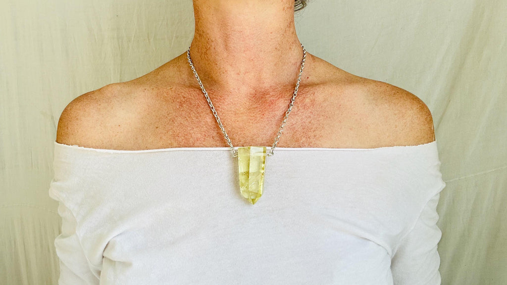 Citrine & Silver Pendant Necklace. Handmade Sterling Silver. 2303