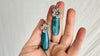 Blue Apatite Flower Earrings. Sterling Silver. 0633