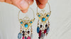 Vintage Uzbek Filigree Earrings. Vermeil. Bukhari. Pearls & Semi-Precious Stones. 0224
