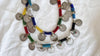 Rainbow Kuchi Tribal Coin Necklace. Brightly Colored.