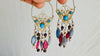 Vintage Uzbek Filigree Earrings. Vermeil. Bukhari. Pearls & Semi-Precious Stones. 0224