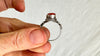 Antique Coral and Sterling Ring from Rajasthan, India. Size 8.5 1066