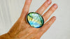 Faceted Labradorite Cocktail Ring. Adjustable Sterling Silver Jewelry. Gorgeous Flash. 4013