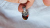 Red Amber Pendant on a Silver Chain. Sterling Silver. AP-587