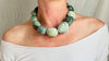 Green Jasper Necklace. Green Moonstone. Sterling Silver. 1377