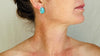 Turquoise Post Earrings in Sterling Silver. Handmade Designer Jewelry. One-of-a-Kind. 2602