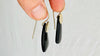 Obsidian and Gold Earrings. Gold-Plated Sterling Silver. 2365