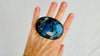 Labradorite Three Finger Ring. Adjustable Sizing. Handmade Sterling SIlver. Gorgeous Flash. 4043