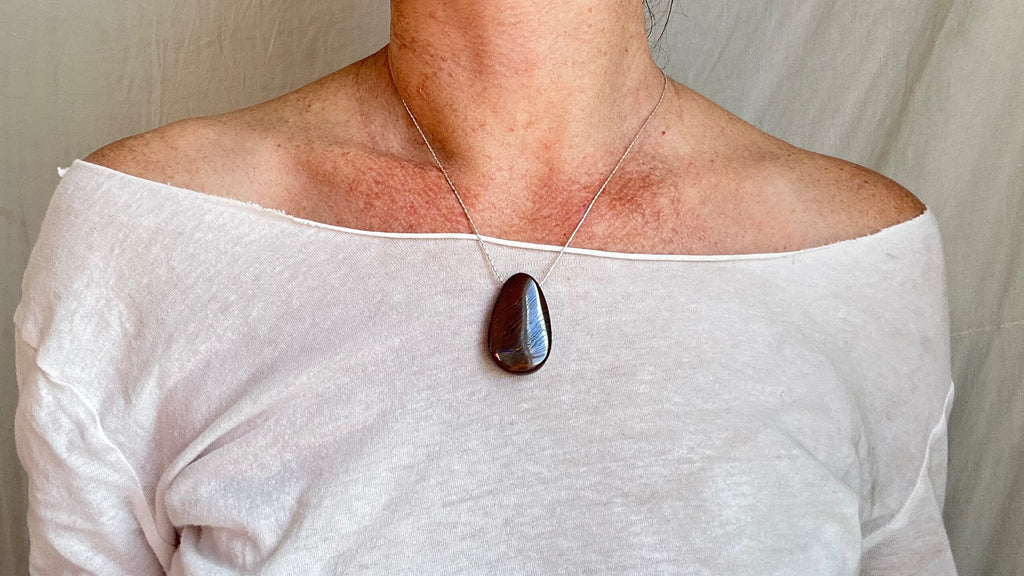 Yowah Opal Pendant Necklace. Sterling Silver. 2038