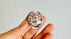 Natural Quartz Ring. Oversized. Botanicals. Size 6.25. 4146