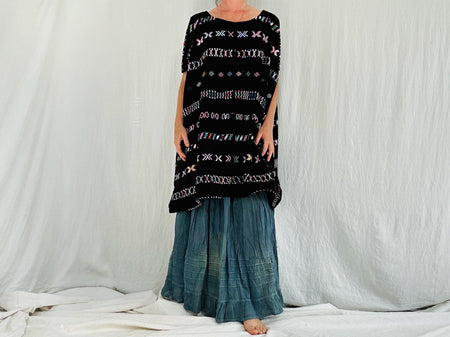 Vintage Guatemala Huipil Dress. Colotenango. Hand Embroidered and Hand Woven. 4319