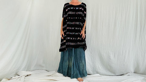 Vintage Guatemala Huipil Dress. Colotenango. Hand Embroidered and Hand Woven. 4319