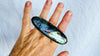Labradorite Two Finger Ring. Adjustable. Gorgeous Flash.