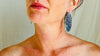 Carved Abalone Feather Earrings. Exact Pair. Paua and Sterling Silver Jewelry. 2733