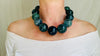 Chunky Fluorite Necklace. Designer Handmade Necklace. Sterling Silver Jewelry. Natural Stone Choker.