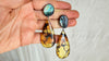 Amber & Paua Earrings with Sterling Silver. 0604