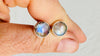 Small Rainbow Moonstone Post Earrings. Handmade Sterling Silver Jewelry. Small Gift for Her. 4092