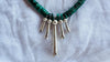 Malachite & Squash Blossom Necklace. Sterling Silver and Natural Malachite. Handmade Designer Jewelry. 4406