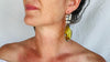 Amber & Bird Earrings from Mexico. Handmade of Sterling Silver. S/N. Statement Earrings