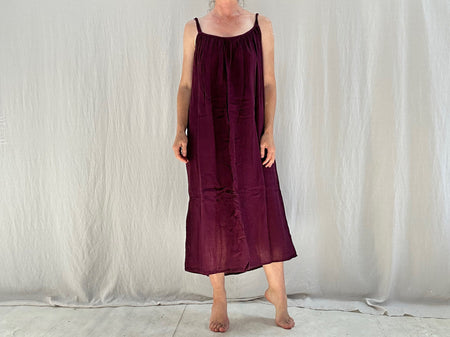 Mexican Gauze Sundress. Aubergine.