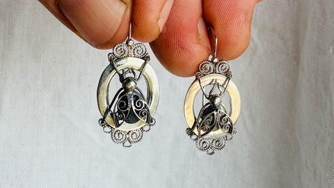 Oaxacan Insect Filigree Earrings. Sterling Silver. Bees. Mexico. Frida Kahlo. 416