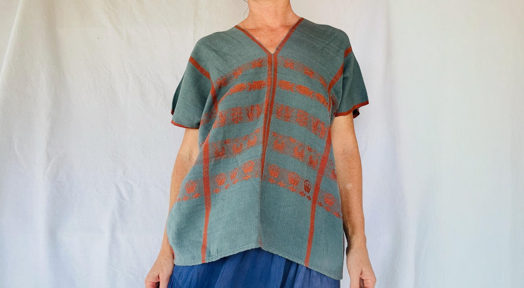 San Mateo Del Mar Huipil Blouse. Hand Woven. Oaxaca, Mexico. Rare