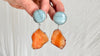 Carnelian & Amazonite Earrings. Sterling Silver. Post Earrings. 1370
