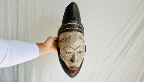Antique Punu Mukudj Okuyi Mask Of Gabon Africa . African Mask. 4359