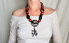 Vintage Oaxacan Coral and Amber Necklace. Mexico. Sterling Silver. 2638