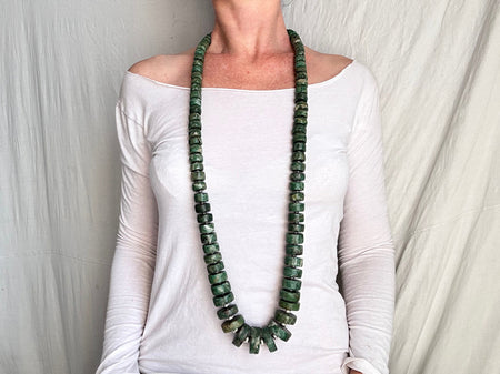 Mayan Guatemalita Jade Heishi Necklace. Guatemalan.