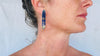 Long Lapis Lazuli Earrings. Sterling Silver. 138