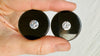 Obsidian Disk Earrings. Sterling Silver Posts. Handmade in Guatemala. Mayan Jewelry. 4051