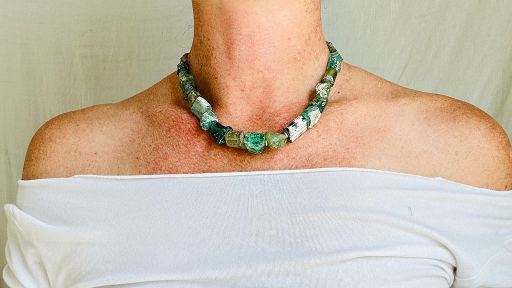 Ancient Roman Glass Necklace. Handmade Designer Jewelry. 2753