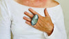 Gray Labradorite Cocktail Ring. Two Finger, Adjustable Sizing Ring. Handmade Sterling Silver. Gorgeous Flash. .