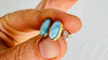 Larimar & 18K Gold Earrings. Stud. Comfort Ball Back. 1151