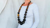 Huge Graduated Amber Round Bead Necklace. Dramatic and Gorgeous!