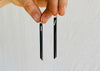Obsidian Sliver Earrings. Sterling Silver. 2347
