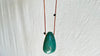 Large Amazonite Pendant. Leather & Silver Cord