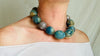 Blue Onyx Beaded Necklace. Sterling Silver. 2518