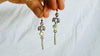 Sterling Silver Earrings. Cast Winged Heart Earrings with Dangle. 4421