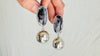 Dendritic Agate and Silver Sphere Earrings. Handmade Designer Sterling Jewelry. 2439