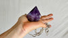 Huge Amethyst Pendant Necklace. Chunky Silver Chain. Sterling Silver. 2070