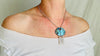 Abalone Pendant Necklace. Paua & Sterling Silver Bohemian Jewelry. Handmade.4192