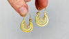 Gold Plated Oaxacan Earrings. Traditional Design. Sterling Silver. Vermeil. Oaxaca, Mexico.