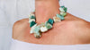 Green Flower Agate Necklace. Handmade Sterling Silver Designer Jewelry. 2838